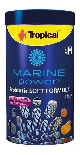 Ração Tropical Marine Power Probiotic Size M 52g Mlfull 
