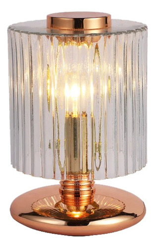 Abajur Tule Rose Gold Bella Led 4w Hm014e Vidro 24cm E14 Cor Da Cúpula Transparente 110v/220v