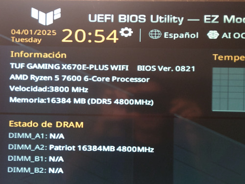 Placa Madre Asus Tuf Gaming X670e-plus Wifi Negro (Usado)