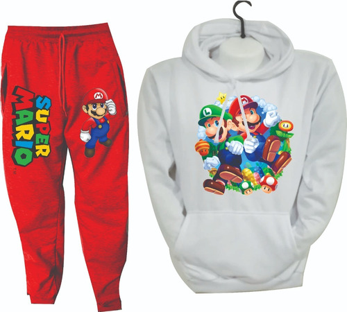 Conjunto Deportivo Mario Bross Sudadera Niños Adultos