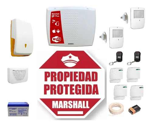 Kit Alarma Marshall Ip Inalambrica Sensores Magneticos Wifi