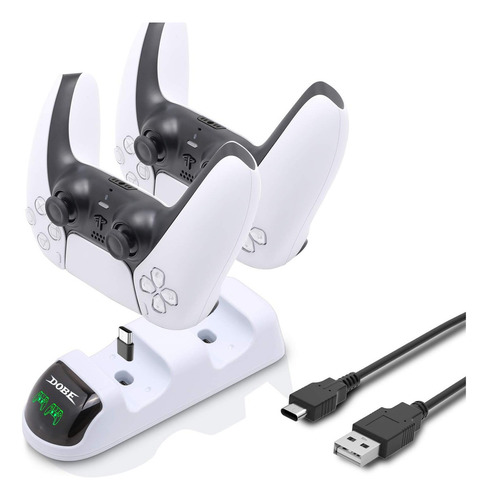 Cargador de doble base compatible con mando PS5 y PlayStation 5, carga rápida