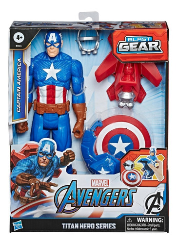 Muñeco Del Capitán América Blast Gear Avengers Original