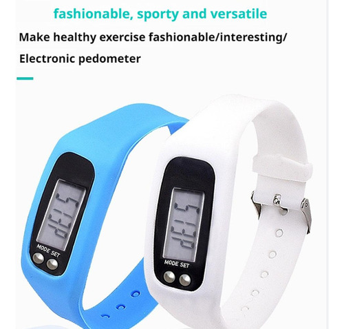 Podómetro Electrónico De Silicona Para Reloj De Pulsera Lcd
