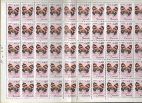 Serie Estampillas Fauna_mariposas 1966 Hojas De 50 Detall