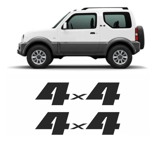 Par Adesivo 4x4 Compatível Suzuki Jimny -adesivo Preto Jm46