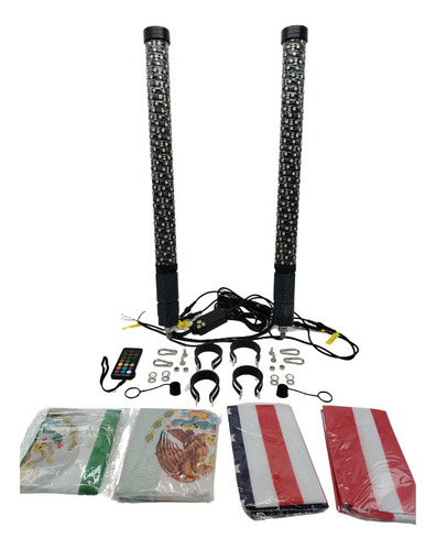 Antenas Gemelas Bazookas 90 Cm Rgb Bluetooth Y Control Remot