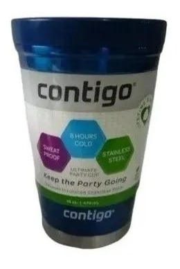 Vaso Termico Acero Inoxidable 16oz Azul Contigo 2327 Xavi