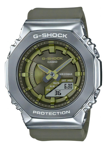 Reloj Casio Metálico Verde Octagonal Original Para Dama E-w