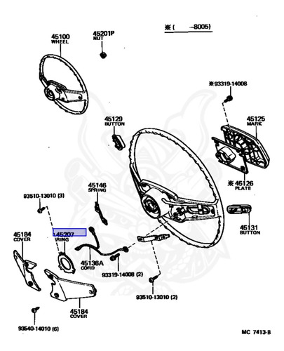 Anillo De Contacto De Bocina Toyota Land Cruiser 81 Al 90