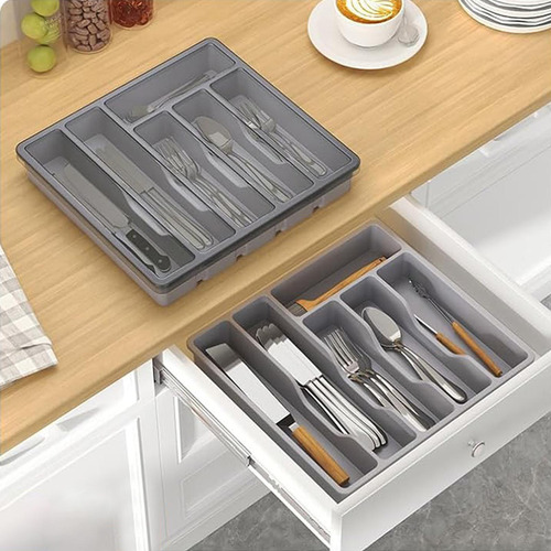 Almacenamiento De Cubiertos Con Tapa Organizador De Cubierto