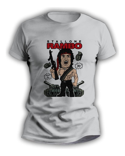 Remeras Infantiles Sublimadas Estampadas Comic Rambo - 7300