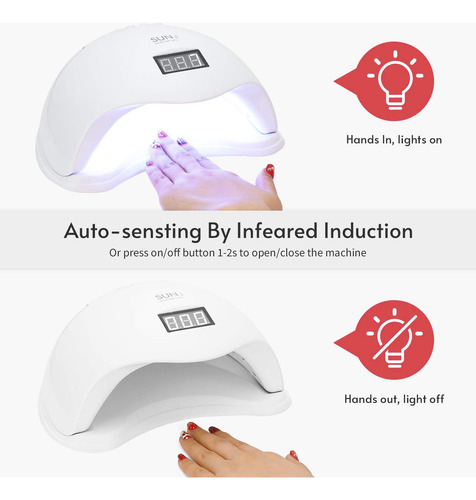 Lámpara De Uñas De Gel Uv Led, 48 W, Secado De Uñas, Luz Led