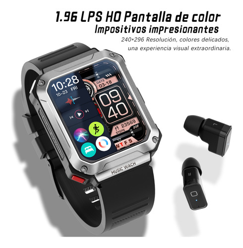 Smartwatch Reloj Inteligente Bluetooth Con Auriculare 1.96