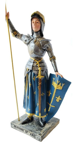 Imagem 1 de 4 de Imagem Escultura Santa Joana D'arc 20cm