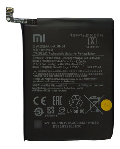 Batería Xiaomi Redmi 9 Bn54 (3391)