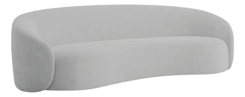 Sofá 3 Lugares 180cm Orgânico Luxo Recepção Amore Linho Cor Cinza Claro