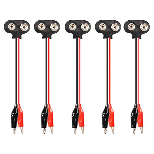 Cable De 9v Clips De Cocodrilo, Paquete De 5 Cables Cli...