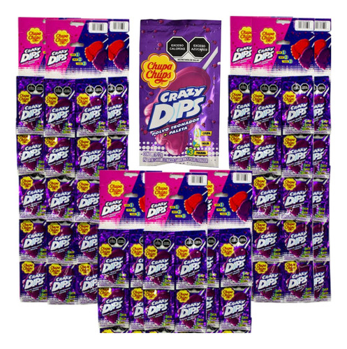Paleta Pie Uva Polvo Tronador 120pz Crazy Dips Chupa Chups