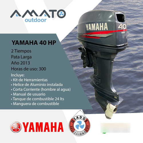Imagen 1 de 7 de Motor Fuera De Borda Yamaha 40 Hp 2t P. L.