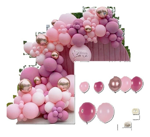 Globos Rosa Baby Shower Decoración Fiesta Arco Kit Niña