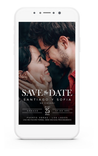 Save The Date Digital, Fecha Parte Matrimonio, Minimalista