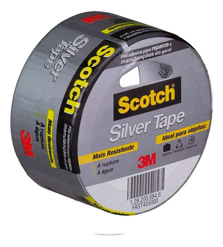 Fita Silver Tape 3m Scotch Cinza 45mm X 25m