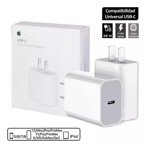 CARGADOR IPHONE 11 PRO MAX IPHONE 12 CARGA RÁPIDA 20W REPLICA TIPO C