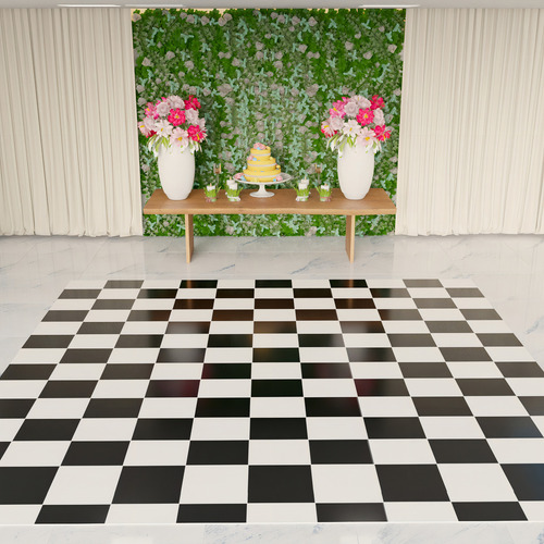 Pista de baile de ajedrez personalizada de 3,0 x 3,0 m
