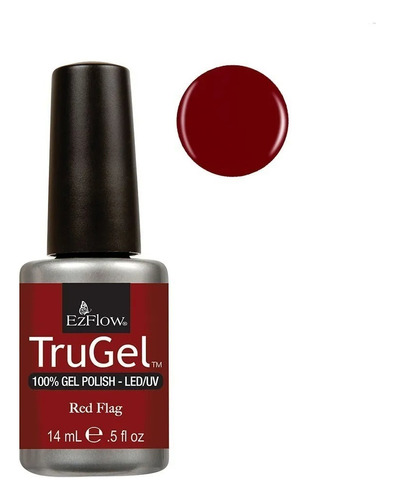 Esmalte Semipermanente Trugel Ezflow Shimmer Uñas Manicura Color Racy Red