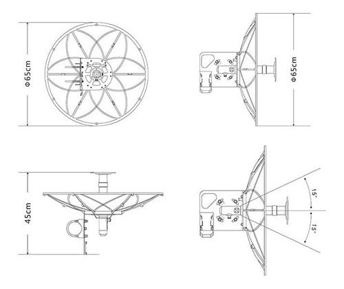 Antena Dish Psw 30 Dbi.armable. Sólido Aluminio. 4.9-6.5 Ghz
