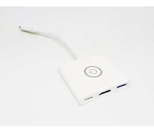 Imagem 1 de 4 de Adaptador Hub Usb Tipo C Para Hdmi 4k 60hz Usb 3.0 Branco