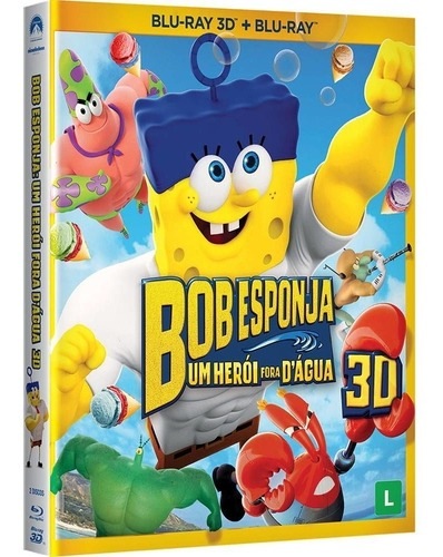 Blu-ray 3d+blu-ray Bob Esponja Um Herói Fora D´água O Filme