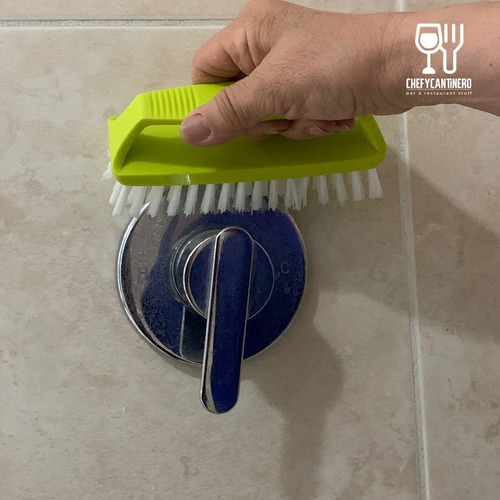 Cepillo De Limpieza Rectangular Curvo Con Asa Verde Limón