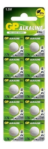 Bateria Alcalina 1,5v Gp Greencell A76 (lr44) Blister Com 10