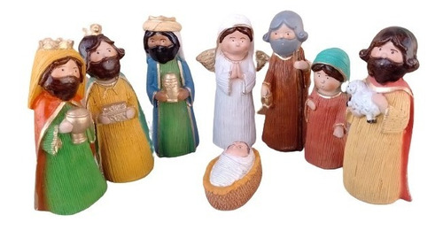 Lindo Nacimiento Navideño Petit 08 Piezas Con Niño Jesús