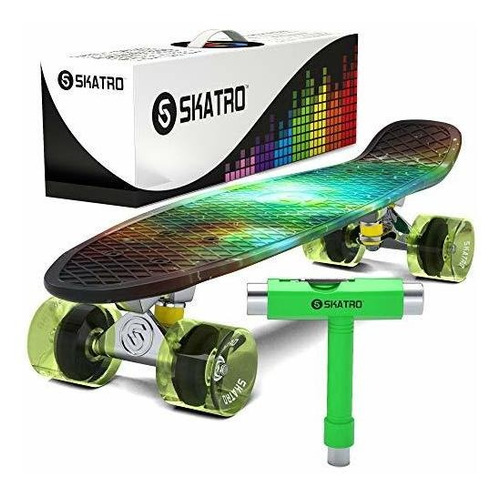 Monopatín Skatro Mini Cruiser. El Tablero De Plástico De Est