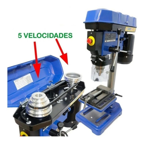 Imagen 3 de 8 de Taladro De Banco 16 Mm Kld Motor 3/4 5 Velocidad + Accesorio