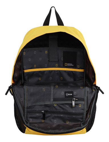 Mochila Nat Geo N22080, Slot Canyon 25 L, 100% Poliéster Reciclado Color Amarillo Diseño De La Tela Lisa