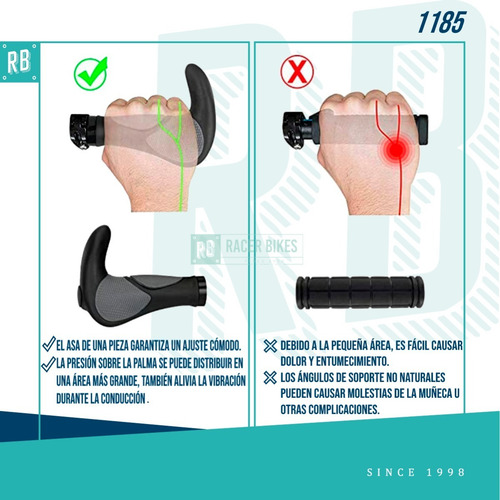 Imagen 3 de 10 de Puños Bicicleta Con Cuernitos Y Lock-on