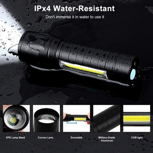 Imagen 4 de 10 de Mini Lampara Linterna Led Recargable Super Zoom Recargable