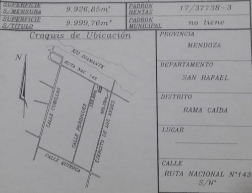 Imagen 3 de 3 de Rebajadoooo 1 Hectarea En Rama Caida Sobre Ruta 143