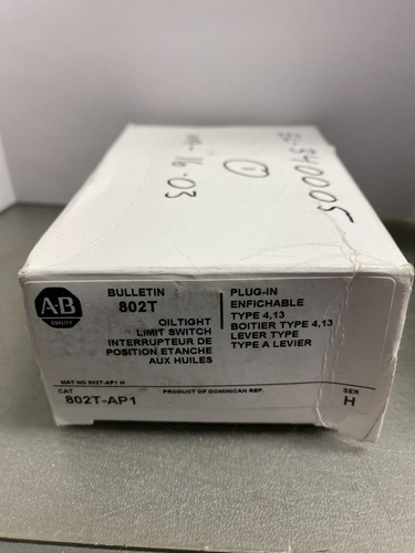 New Allen Bradley 802t-ap1 Oiltight Limit Switch Series Bbd