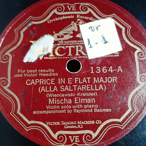 Pasta Mischa Elman Raymond Bauman Victrola C480