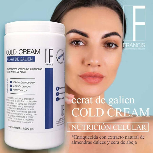 2 Pack Crema Facial 1k Cold Cream Almendras Y Cera De Abeja