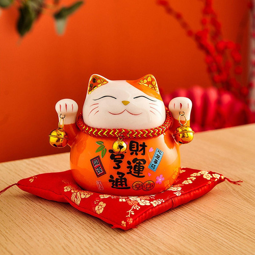 . 2 Piezas Estilo Japonés Vintage Maneki Neko Buena Suerte