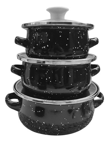 Juego De 3 Mini Ollas Esmaltadas, Juego De Utensilios De