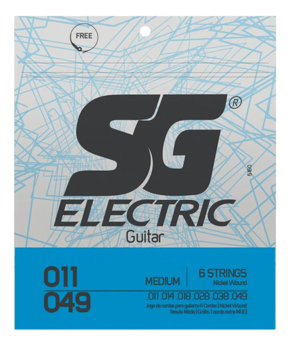 Encordoamento 011 Sg Para Guitarra Elétrica Tensão Media