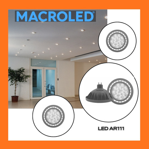 Lampara Ar111 Led 220v 15w Calida 3000k Eco Marca Macroled