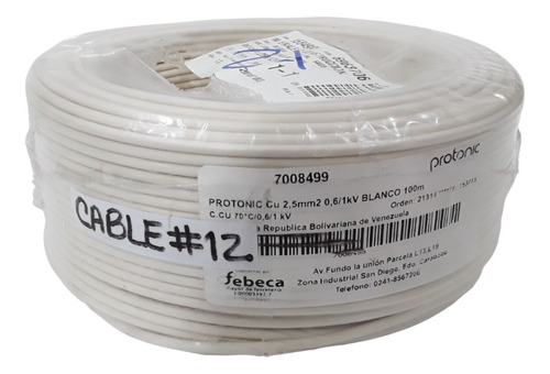 Cable Numero 12 100% Cobre X 5metros